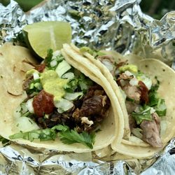 Sevilla's Taqueria - Barbacoa (left) and Carnitas (right)