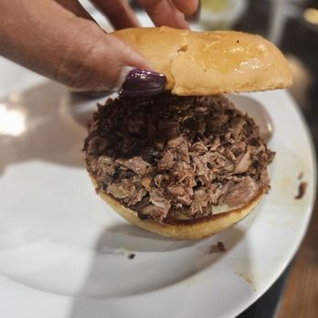 Smokey John's Bar-B-Que - Chopped brisket sandwich - Barbeque Near Me - Dallas, Texas