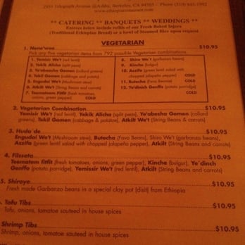 Ethiopia Restaurant - Menu - Ethiopian Near Me - Berkeley, California