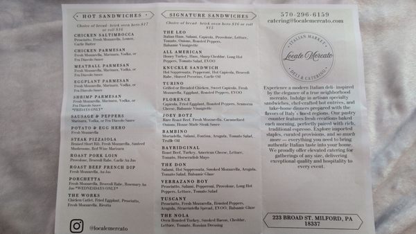 Menu photo 1 Locale Mercato Milford, PA