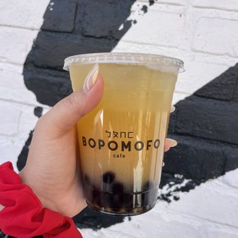 Bopomofo Cafe - summer blossom green tea with boba - Bubble Tea Near Me - San Gabriel, California
