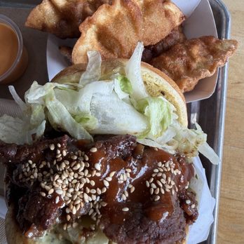 Koja Kitchen Sac Town - short rib bun burger and bulgogi gyoza - Cocktail Bars Near Me - Sacramento, California