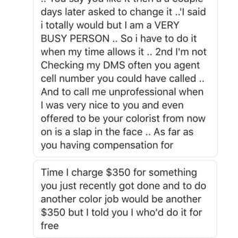 The Hair Rock Cafe - this is what kelly sent right after I sent her multiple dm's about how upset I was about my hair right before she blocked me - Hair Salons Near Me - Atlanta, Georgia The Hair Rock Cafe - this is what kelly sent right after I sent her multiple dm's about how upset I was about my hair right before she blocked me - Hair Salons Near Me - Atlanta, Georgia