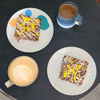 Good Neighbor - 7'26'2021 Brioche Toast, Jasmine Pearl Hot Tea and Lavender Vanilla Latte. - Coffee & Tea Near Me - Baltimore, Maryland