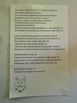 Menu photo 1 Old Pal Portland, OR