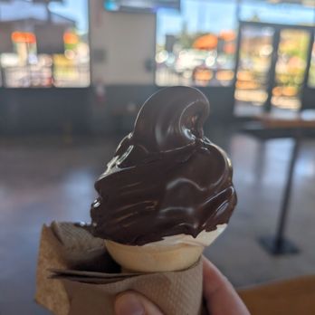 Super Duper Burgers - Kids size chocolate dipped vanilla cone - Burgers Near Me - San Jose, California