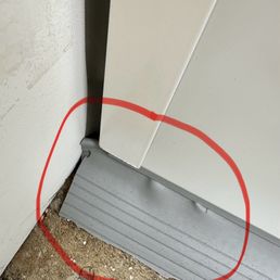 Sloppily installed weatherstripping already beginning to rip at initial installation