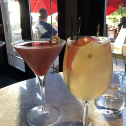 Strawberry, basil balsamic and apple cider cocktails