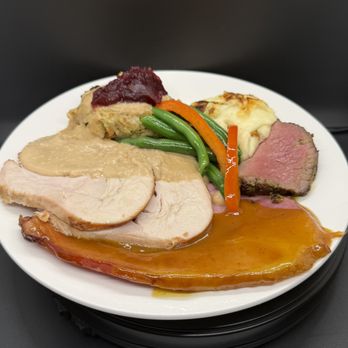 Ashley Catering - Garlic Crusted Tri Tip, Oven Roasted Turkey Breast w/Herbal Gravy,
Smoked Ham w/Honey Mustard Glaze, Creme Mashed Potatoes, Stuffing Gravy - Caterers Near Me - Riverside, California Ashley Catering - Garlic Crusted Tri Tip, Oven Roasted Turkey Breast w/Herbal Gravy,
Smoked Ham w/Honey Mustard Glaze, Creme Mashed Potatoes, Stuffing Gravy - Caterers Near Me - Riverside, California
