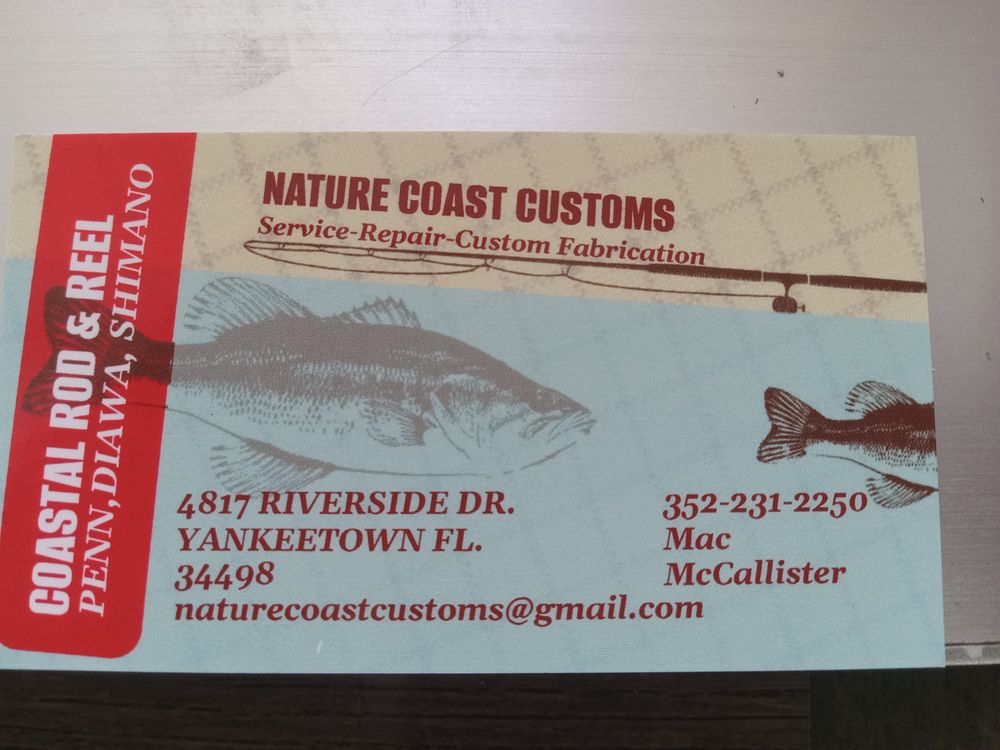 COASTAL ROD AND REEL REPAIR 4817 Riverside Dr, Yankeetown, Florida