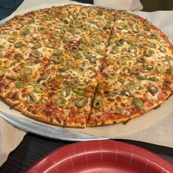 Donatos Pizza - Large Green Olive Pizza - Pizza Near Me - Flower Mound, Texas Donatos Pizza - Large Green Olive Pizza - Pizza Near Me - Flower Mound, Texas