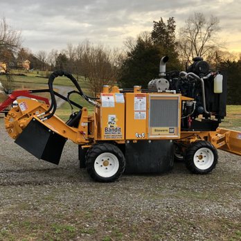 Anchor Stump Removal - My new Bandit 50 Horse Power stump grinder.  Eleven feet long, 4.5 feet wide, 4x4 etc - Tree Services Near Me - Knoxville, Tennessee