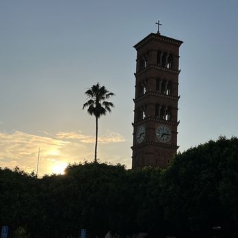 St. Andrew Catholic Church - Sunset over the tower - Churches Near Me - Pasadena, California