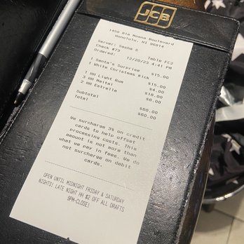 Agave & Vine - Bill of Happy Hour! - Cocktail Bars Near Me - Honolulu, Hawaii