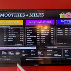 Pearl Fever Tea House - Smoothie Menu