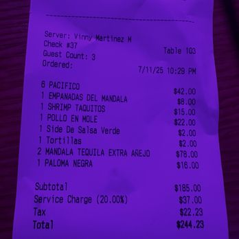 Mandala Cantina - Definitely not worth the price - Latin American Near Me - Downey, California