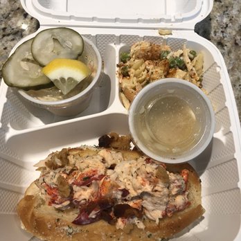 EARL Kakaako - Lobster Roll on fresh French bread. Butter, pickles, lemon wedge, cole slaw, and crab shrimp pasta salad! - Sandwiches Near Me - Honolulu, Hawaii