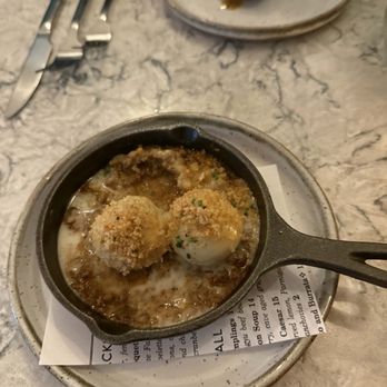 Juniper - Dumplings made out of cheese with a meaty (almost chili like) sauce - Cocktail Bars Near Me - Johnson City, Tennessee