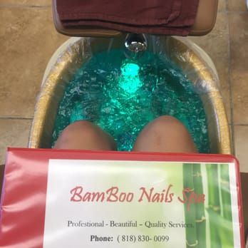 Bamboo Nails Spa - They're super sanitary also! Everything was sterilized and they use bags for soaking your feet while you choose our color. - Waxing Near Me - North Hills, California Bamboo Nails Spa - They're super sanitary also! Everything was sterilized and they use bags for soaking your feet while you choose our color. - Waxing Near Me - North Hills, California