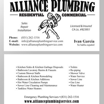 Alliance Plumbing - Plumbing Near Me - Castroville, California Alliance Plumbing - Plumbing Near Me - Castroville, California