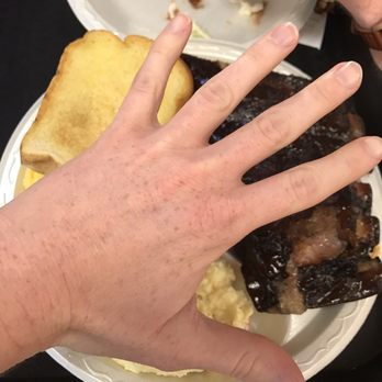 Hog Wild Pit Bar-B-Q - This food looks amazing. Here's a hand for scale! - Barbeque Near Me - Topeka, Kansas Hog Wild Pit Bar-B-Q - This food looks amazing. Here's a hand for scale! - Barbeque Near Me - Topeka, Kansas