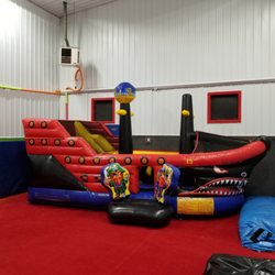 Missy's Gymnastics - Our pirate ship is perfect for the smaller ones to explore and have adventures on. There's a slide and a cannon!