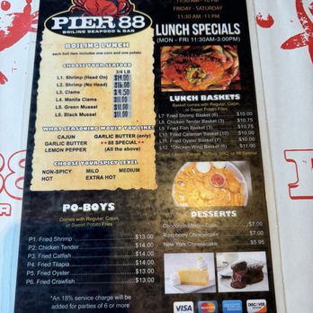 Pier 88 Boiling Seafood & Bar Mesa - Menu 9/2/24 - Seafood Near Me - Mesa, Arizona Pier 88 Boiling Seafood & Bar Mesa - Menu 9/2/24 - Seafood Near Me - Mesa, Arizona