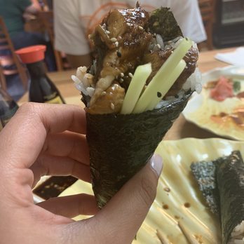 Happy Sushi - Eel and cucumber hand roll - Sushi Bars Near Me - Springfield, Illinois Happy Sushi - Eel and cucumber hand roll - Sushi Bars Near Me - Springfield, Illinois