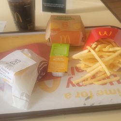 McDonald's - 01/23/25 Still here for lunch my own little like buffet  Dbl cheeseburger only mustard  Medium fry no salt 6-piece nugget diet Dr pepper