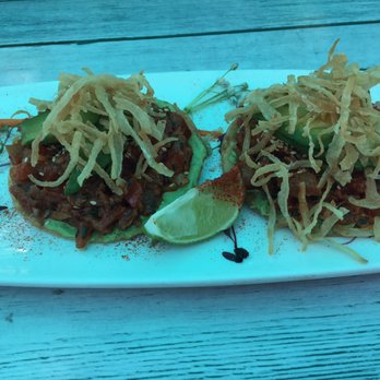 Pez Cantina - Spicy Ahi Tuna Tostadas - yummy! - Seafood Near Me - Los Angeles, California Pez Cantina - Spicy Ahi Tuna Tostadas - yummy! - Seafood Near Me - Los Angeles, California