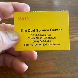 Service center receipt. Service center receipt.