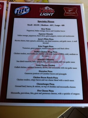 Menu photo 8 Echo Tap & Grill Madison, WI