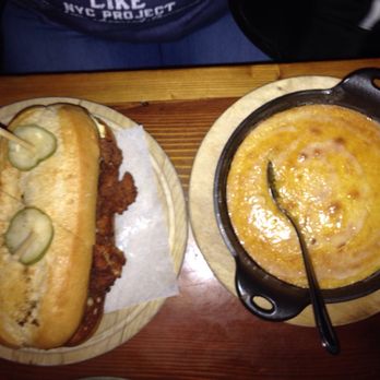 The Eagle Mass Ave - Fried chicken sandwich with spoonbread(delish) - American Near Me - Indianapolis, Indiana