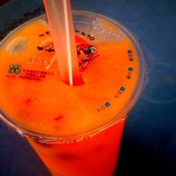 Fat Straw - Orange Strawberry Smoothie with Lychee Jellies - Coffee & Tea Near Me - Portland, Oregon Fat Straw - Orange Strawberry Smoothie with Lychee Jellies - Coffee & Tea Near Me - Portland, Oregon
