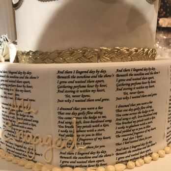 Dortoni Bakery - Engagement party cake with literary theme. - Bakeries Near Me - Levittown, New York