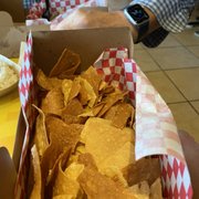 Photo of Tequileria - Charlotte, NC, United States. Chips are half burnt