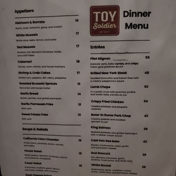 Toy Soldier - Menu - New American Near Me - San Francisco, California Toy Soldier - Menu - New American Near Me - San Francisco, California