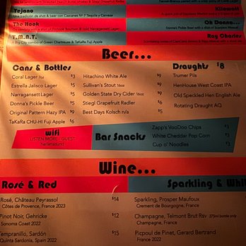Harlan Records - menu - Cocktail Bars Near Me - San Francisco, California