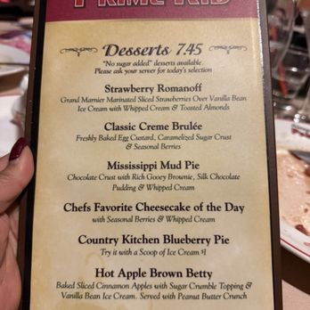 Primarily Prime Rib - Dessert menu - Steakhouses Near Me - Las Vegas, Nevada