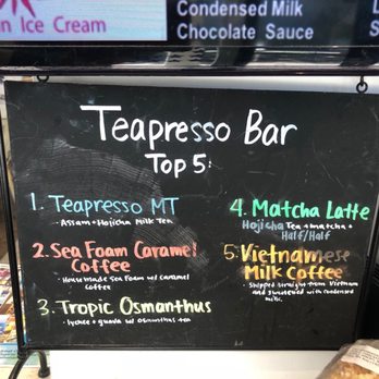 Teapresso Bar - Top five drink menu - Coffee & Tea Near Me - Honolulu, Hawaii Teapresso Bar - Top five drink menu - Coffee & Tea Near Me - Honolulu, Hawaii