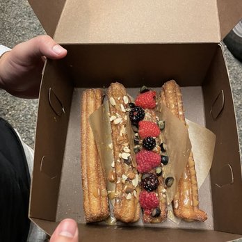 Churro Bar - 4 different kinds of churros!  All were great - Desserts Near Me - Santa Fe, New Mexico