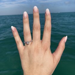 C C Nails - Pink to white ombre acrylic nails