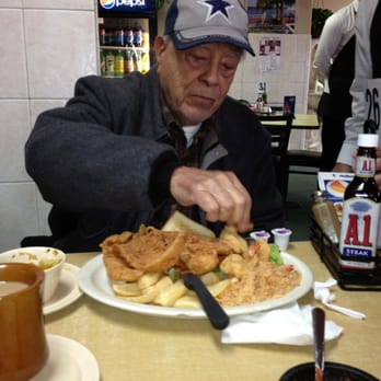 Casa De Marisco - My grandpa aka Yeyo eating a whopping fish plate, he finished the entire thing. The sweet tea was amaze balls! - Mexican Near Me - Weslaco, Texas Casa De Marisco - My grandpa aka Yeyo eating a whopping fish plate, he finished the entire thing. The sweet tea was amaze balls! - Mexican Near Me - Weslaco, Texas