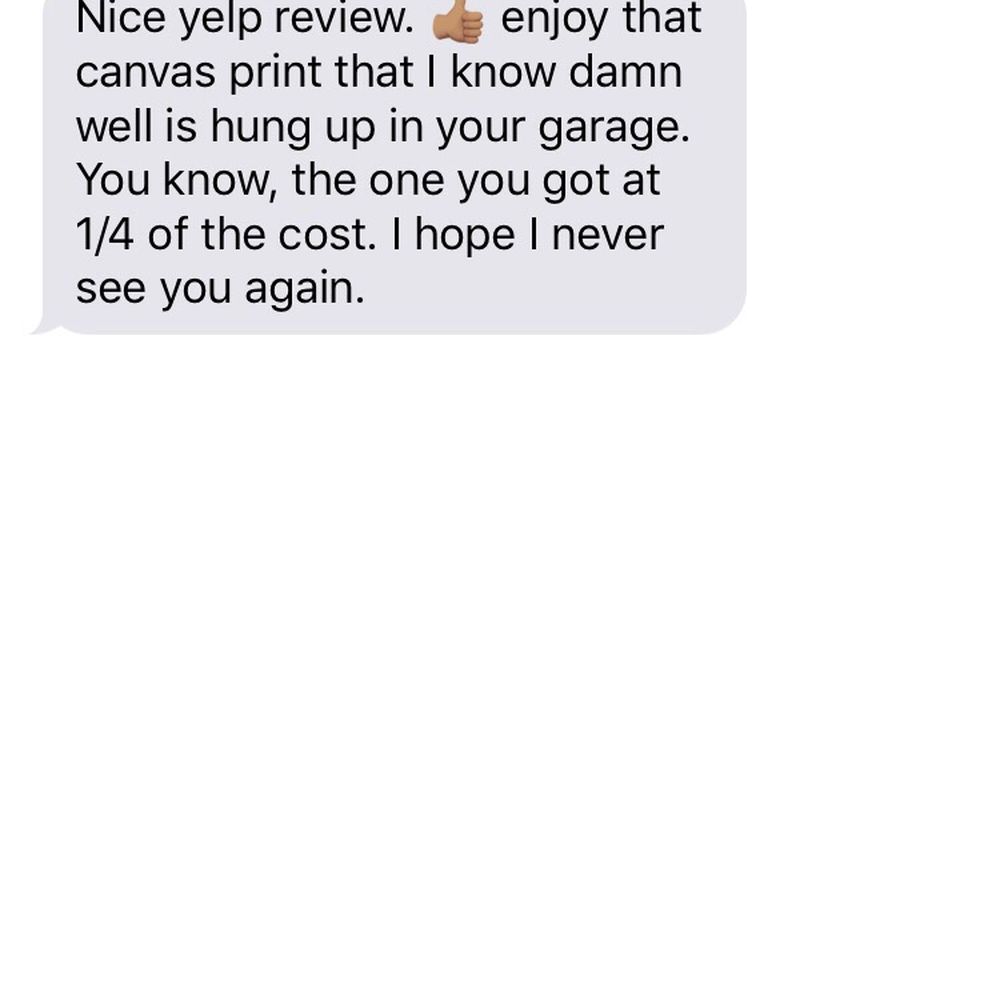 This is a text message I got from Mark K. the owner of Coastal Creative. This is a text message I got from Mark K. the owner of Coastal Creative.