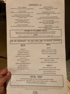 Menu photo 6 Civility & Unrest Bellevue, WA
