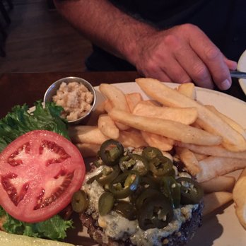 Carsons Tavern - Black and blue burger and steak fries. Yum - American Near Me - Stuart, Florida Carsons Tavern - Black and blue burger and steak fries. Yum - American Near Me - Stuart, Florida