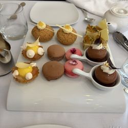 Le Cordon Bleu - Bark, strawberry basil macaron, passion fruit macaron, vanilla pineapple choux, tart lemon pear, montelimar