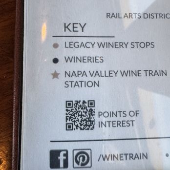 Napa Valley Wine Train - QR code - New American Near Me - Napa, California