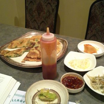 Korean Village Restaurant - Pajeon and side dishes...mmm - Korean Near Me - Calgary, Alberta Korean Village Restaurant - Pajeon and side dishes...mmm - Korean Near Me - Calgary, Alberta