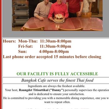 Bangkok Cafe - A bit of staff info - Thai Near Me - Foxboro, Massachusetts